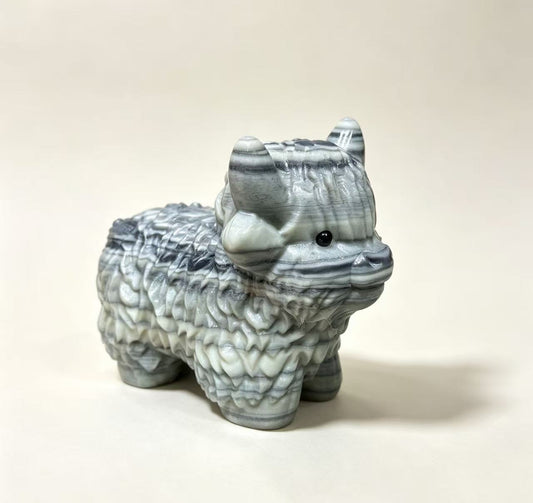 Natural Crystal Highland Cow Statue, Hand Carved Highland Cow Figurine, Cute Yak Sculpture Home Decor Healing Crystal Gift